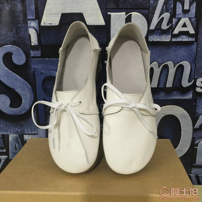 舒适与潮流并存 2016真皮系带平底女单鞋，小白鞋森女风的完美演绎